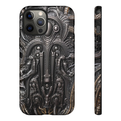 Biomechanical Horror Phone Case – Dark Sci-Fi Design for iPhone, Samsung Galaxy, Google Pixel Devices