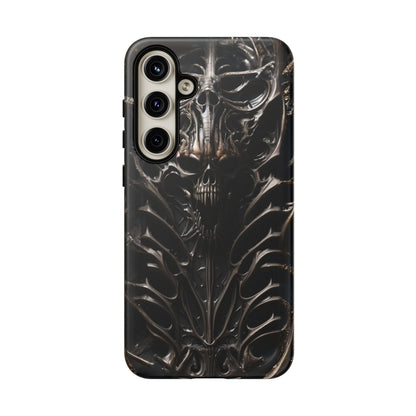 Biomechanical Horror 3 Tough Phone Case – Futuristic Alien Skull Design for iPhone, Samsung Galaxy, and Google Pixel Devices