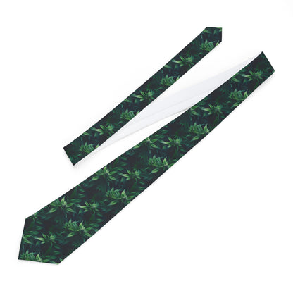 Cannabis Necktie – Green Weed Marijuana Buds Design for Stoner Formal Wear