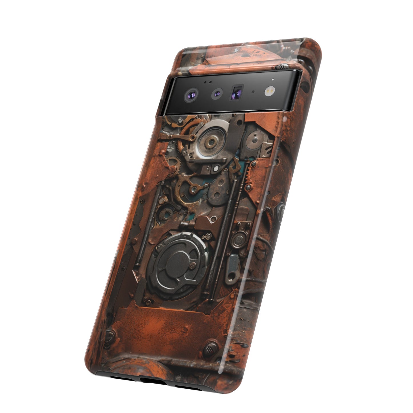 Rusted Mechanisms Phone Case – Steampunk Metal Gear Design for iPhone, Samsung Galaxy, and Google Pixel Devices