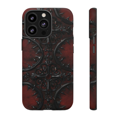 Vampiric Leather Phone Case for iPhone, Samsung Galaxy, and Google Pixel Devices - Gothic Ornate Design