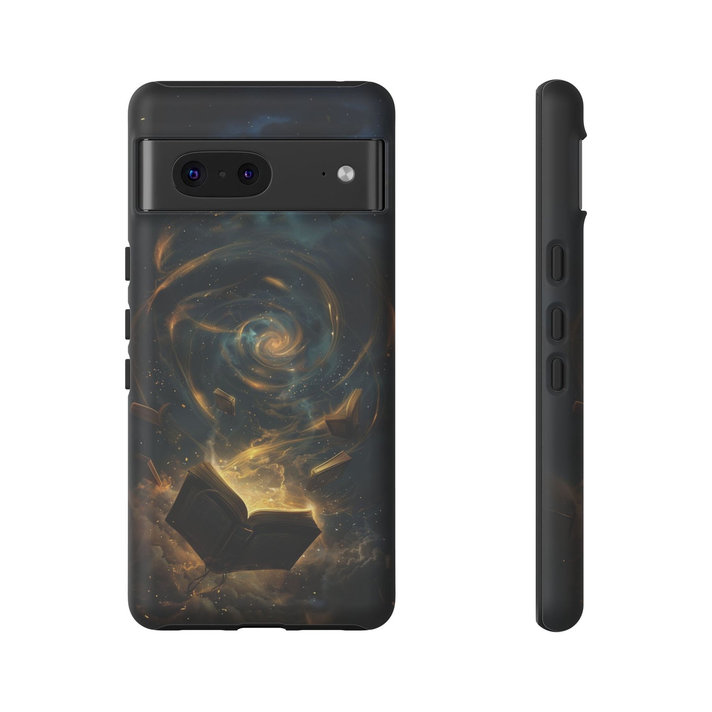 Magical Galaxy Swirling Books Phone Case - Celestial Book Lover's Gift for iPhone, Samsung Galaxy, and Google Pixel Devices