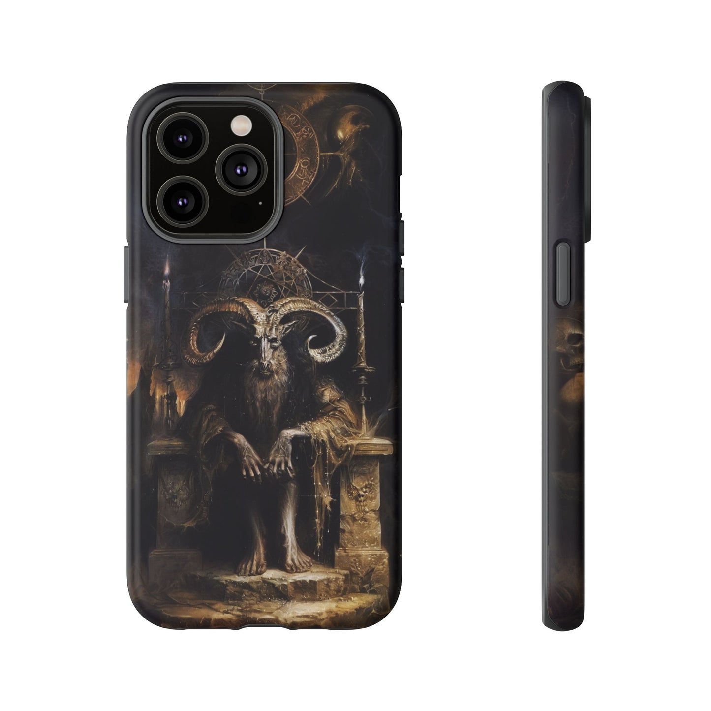 Dark Gothic Goat Demon Phone Case - Occult Horned Beast Art Design