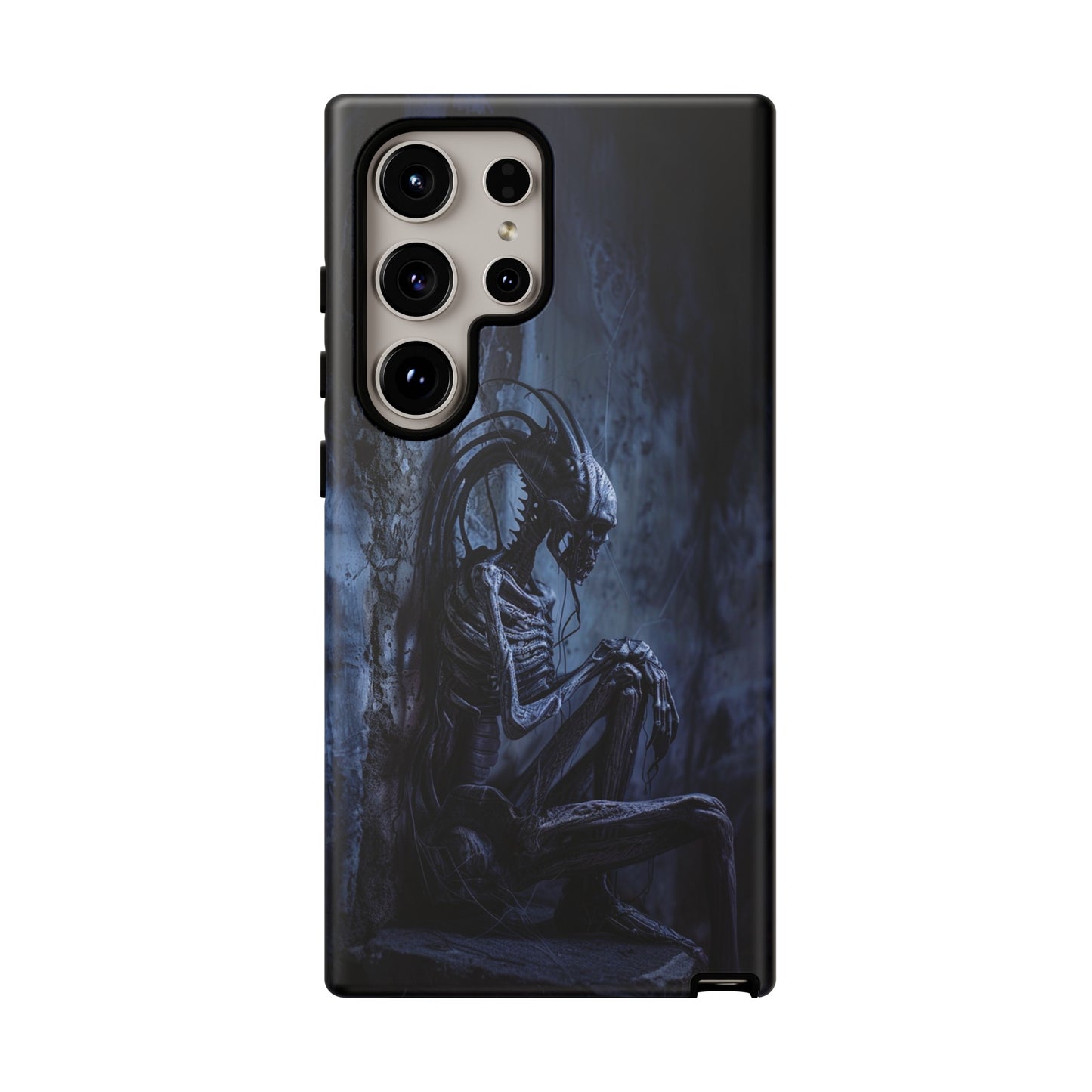 Gothic Alien Skeleton iPhone Case - Sci-Fi Horror Design