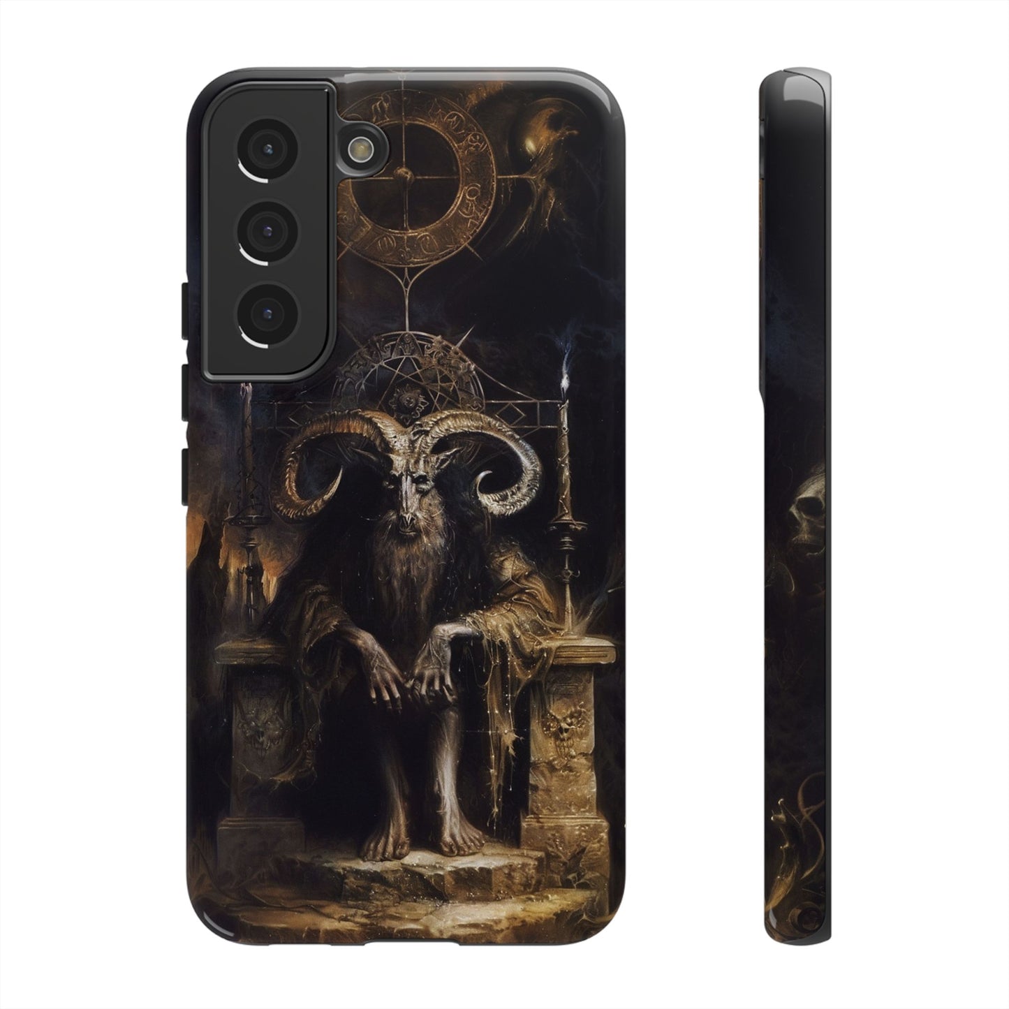 Dark Gothic Goat Demon Phone Case - Occult Horned Beast Art Design