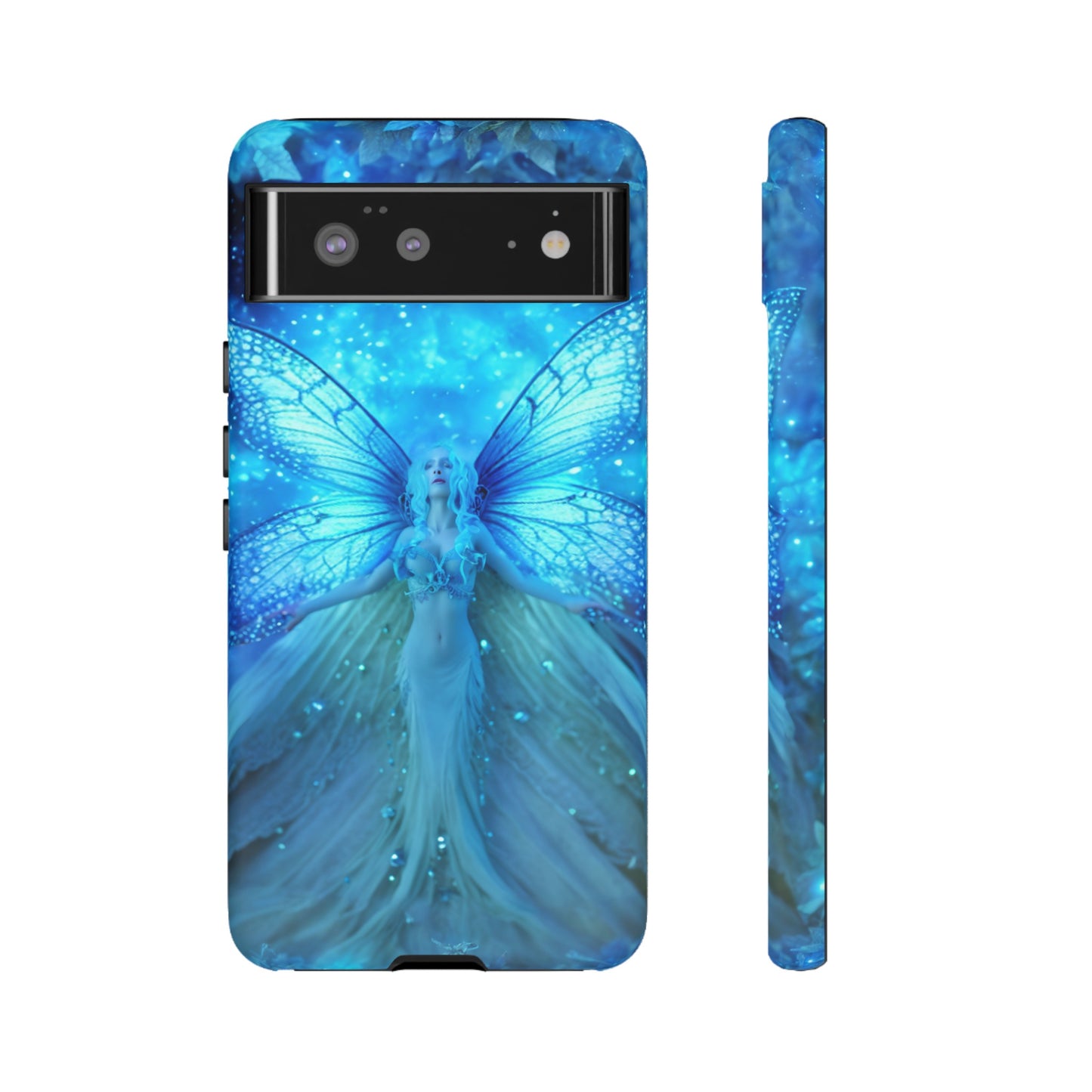 Blue Cosmic Fairy Phone Case – Enchanting Fae Design for iPhone, Samsung Galaxy, and Google Pixel Devices