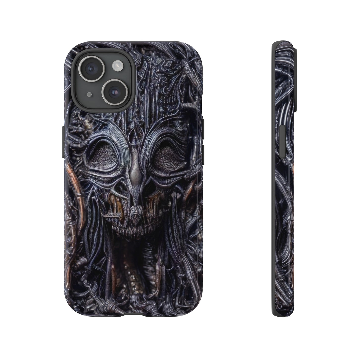 Biomechanical Horror 2 Phone Case – Futuristic Alien Horror Design for iPhone, Samsung Galaxy, and Google Pixel Devices