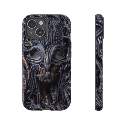 Biomechanical Horror 2 Phone Case – Futuristic Alien Horror Design for iPhone, Samsung Galaxy, and Google Pixel Devices