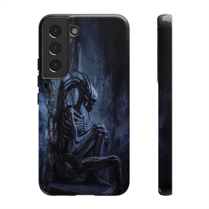 Gothic Alien Skeleton iPhone Case - Sci-Fi Horror Design