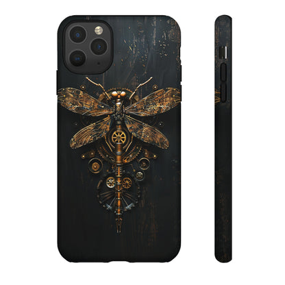 Steampunk Dragonfly Phone Case - Intricate Gear Design for iPhone, Samsung Galaxy, Google Pixel Devices