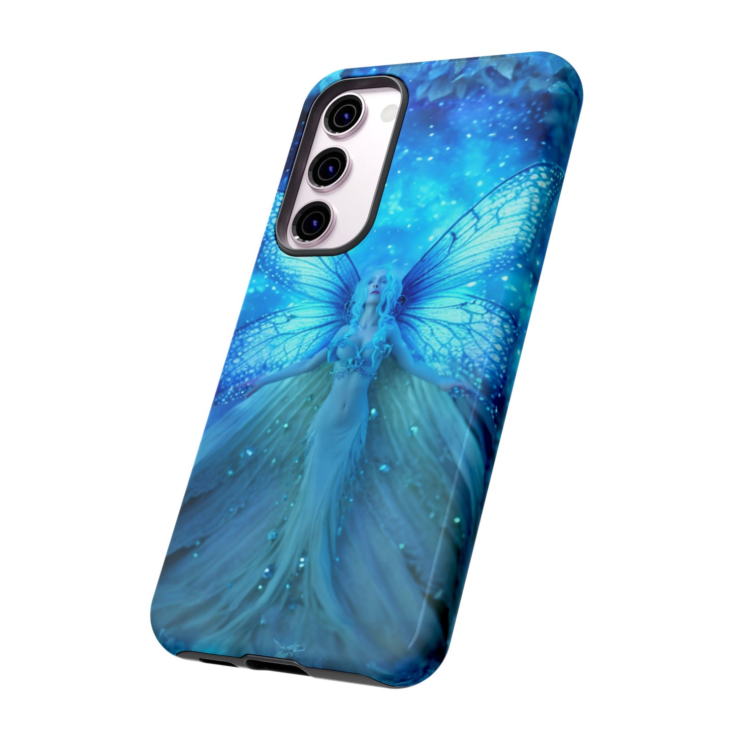 Blue Cosmic Fairy Phone Case – Enchanting Fae Design for iPhone, Samsung Galaxy, and Google Pixel Devices