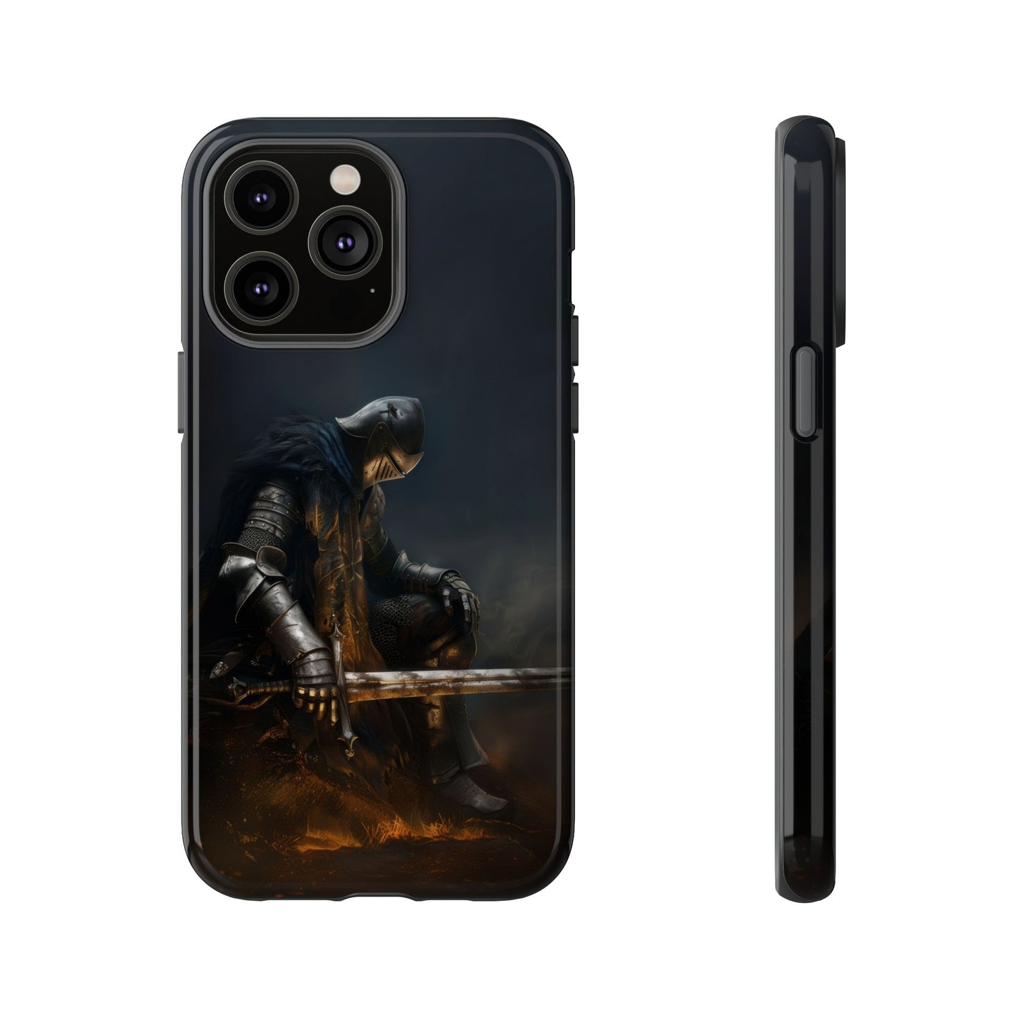 Dark Knight of the Abyss Phone Case - iPhone, Samsung Galaxy, Google Pixel - Epic Medieval Warrior Art, Protective Case, Fantasy Art