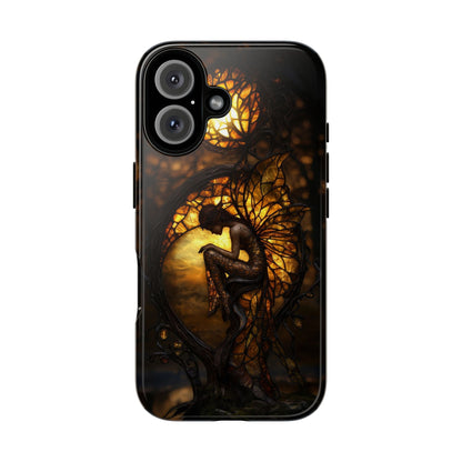 Magical Fairy Silhouette Phone Case - Enchanted Butterfly Wings and Mystical Sunset Design for iPhone & Android