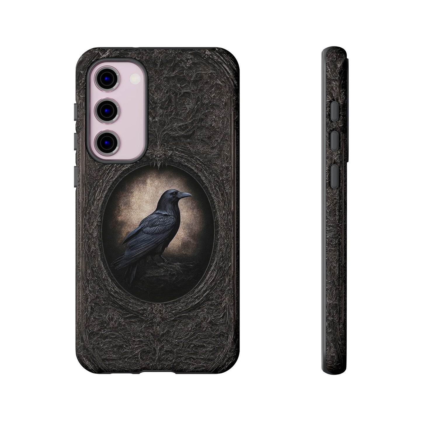Gothic Raven Phone Case - Mysterious Dark Bird Design