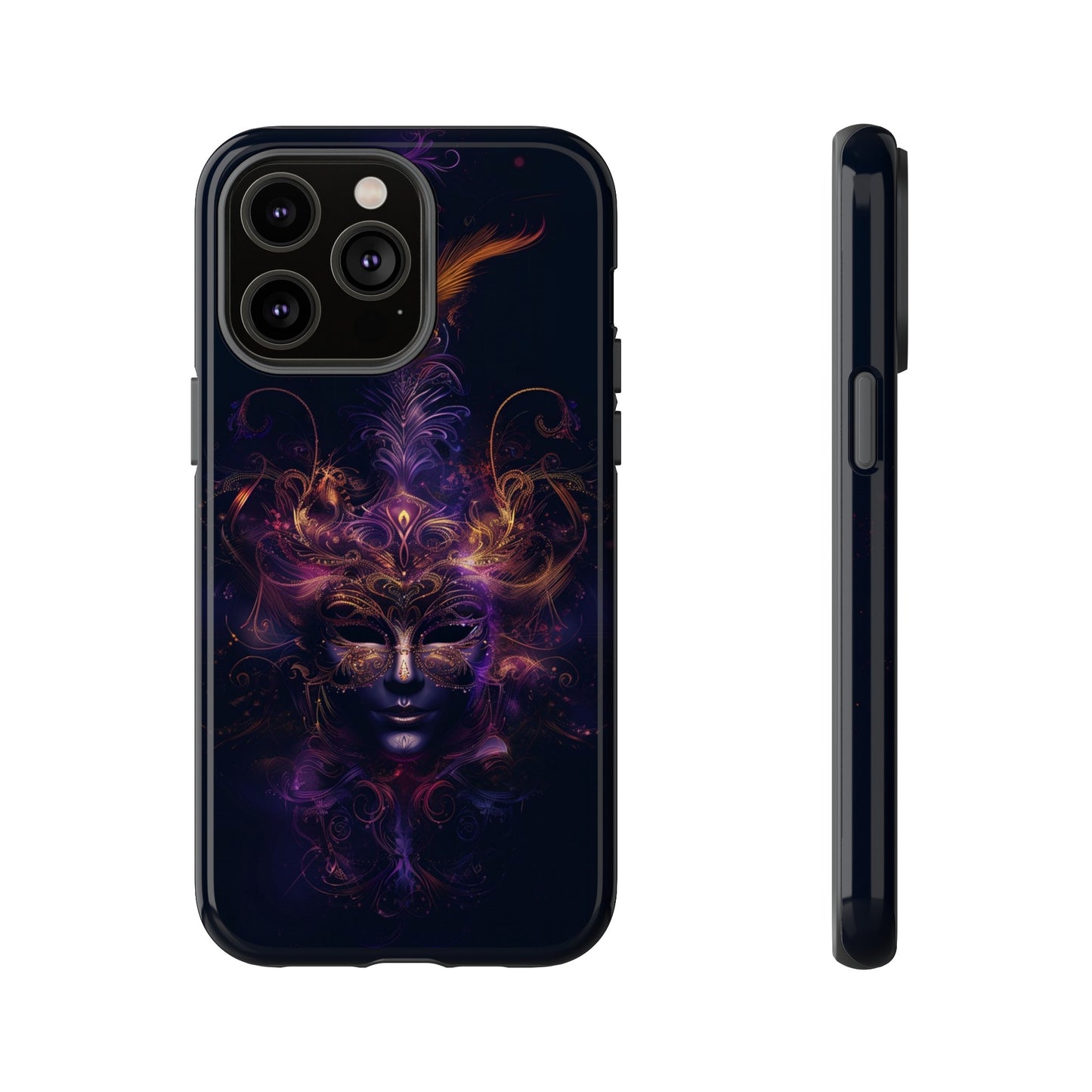 Elegant Masquerade Mask Phone Case for iPhone, Samsung Galaxy, and Google Pixel Devices - Mystical Design