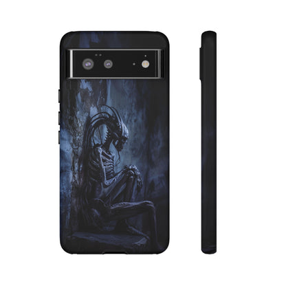 Gothic Alien Skeleton iPhone Case - Sci-Fi Horror Design