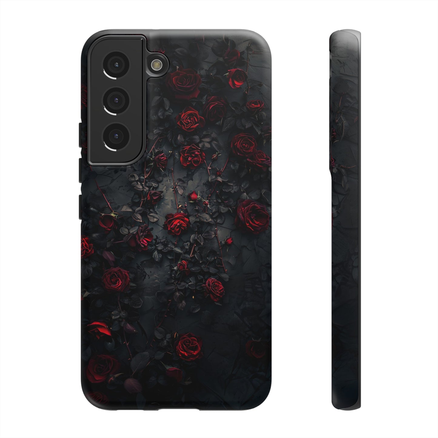 Gothic Roses Tough Phone Case – Elegant Dark Floral Design for iPhone, Samsung Galaxy, and Google Pixel Devices