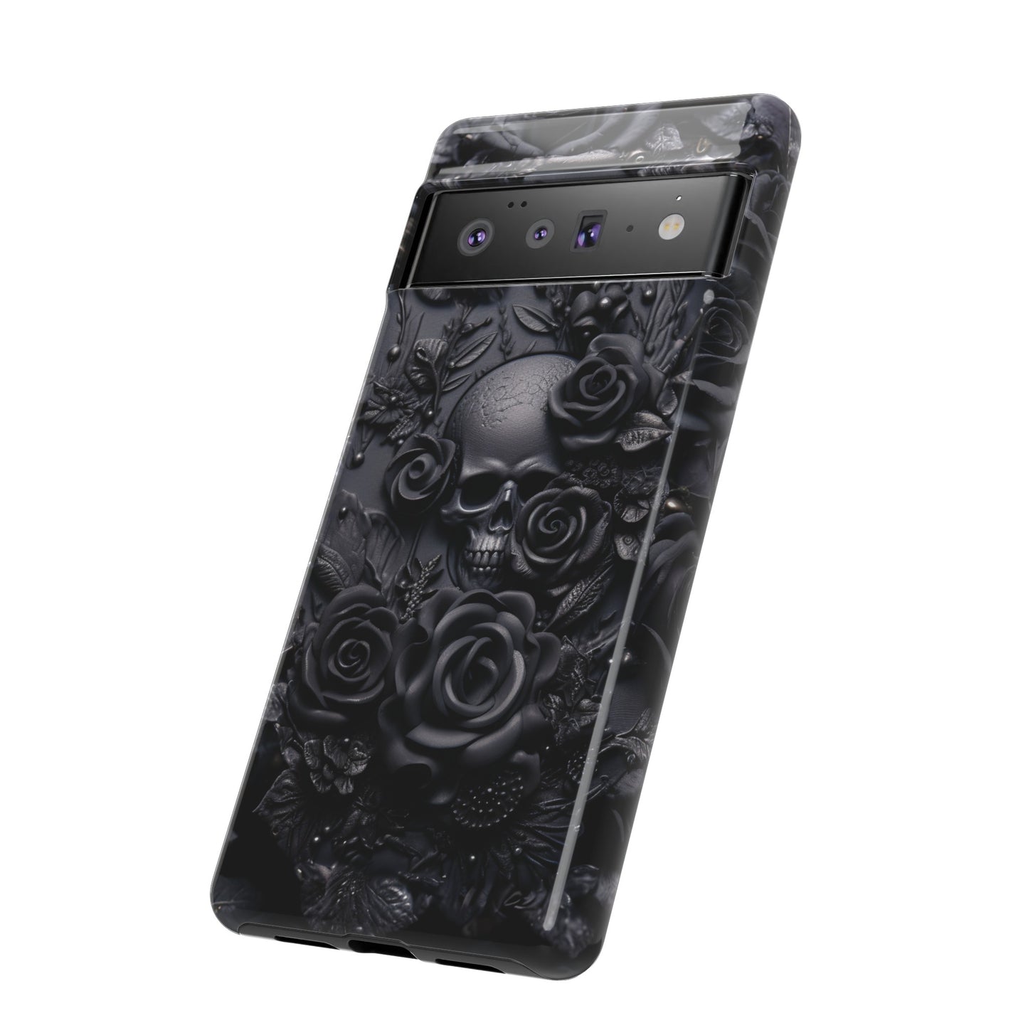 Gothic Black Roses Tough Phone Case – Elegant Dark Floral Design for iPhone, Samsung Galaxy, and Google Pixel Devices