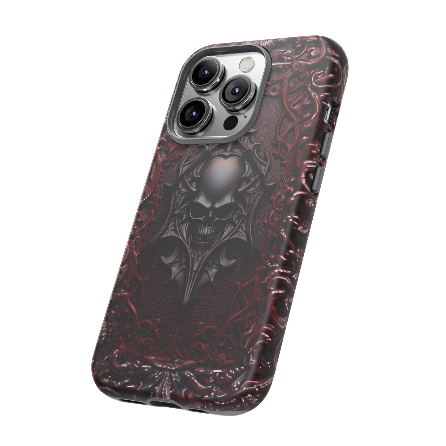 Vampiric Tough Phone Case – Gothic Skull Vampire Design for iPhone, Samsung Galaxy, and Google Pixel Devices