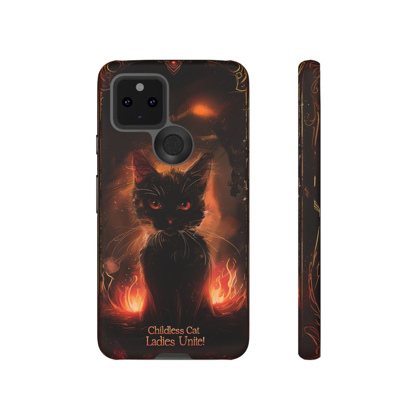 Childless Cat Ladies Unite Phone Case - Gothic Black Cat For iPhone, Samsung Galaxy, and Google Pixel Devices