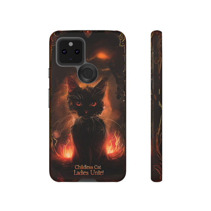 Childless Cat Ladies Unite Phone Case - Gothic Black Cat For iPhone, Samsung Galaxy, and Google Pixel Devices