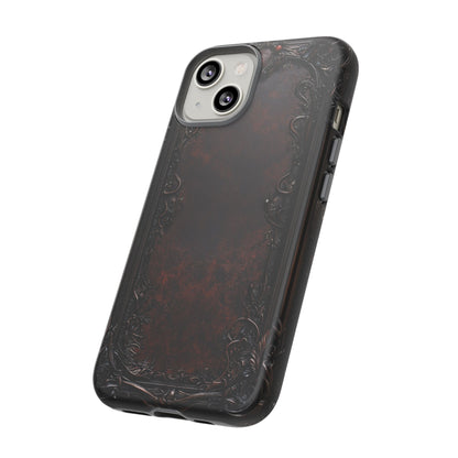 Gothic Ornate Leather-Inspired Phone Case - Dark Aesthetic Cover