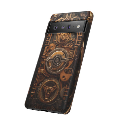 Gearworks Tough Phone Case – Steampunk Clockwork Design for iPhone, Samsung Galaxy, and Google Pixel Devices