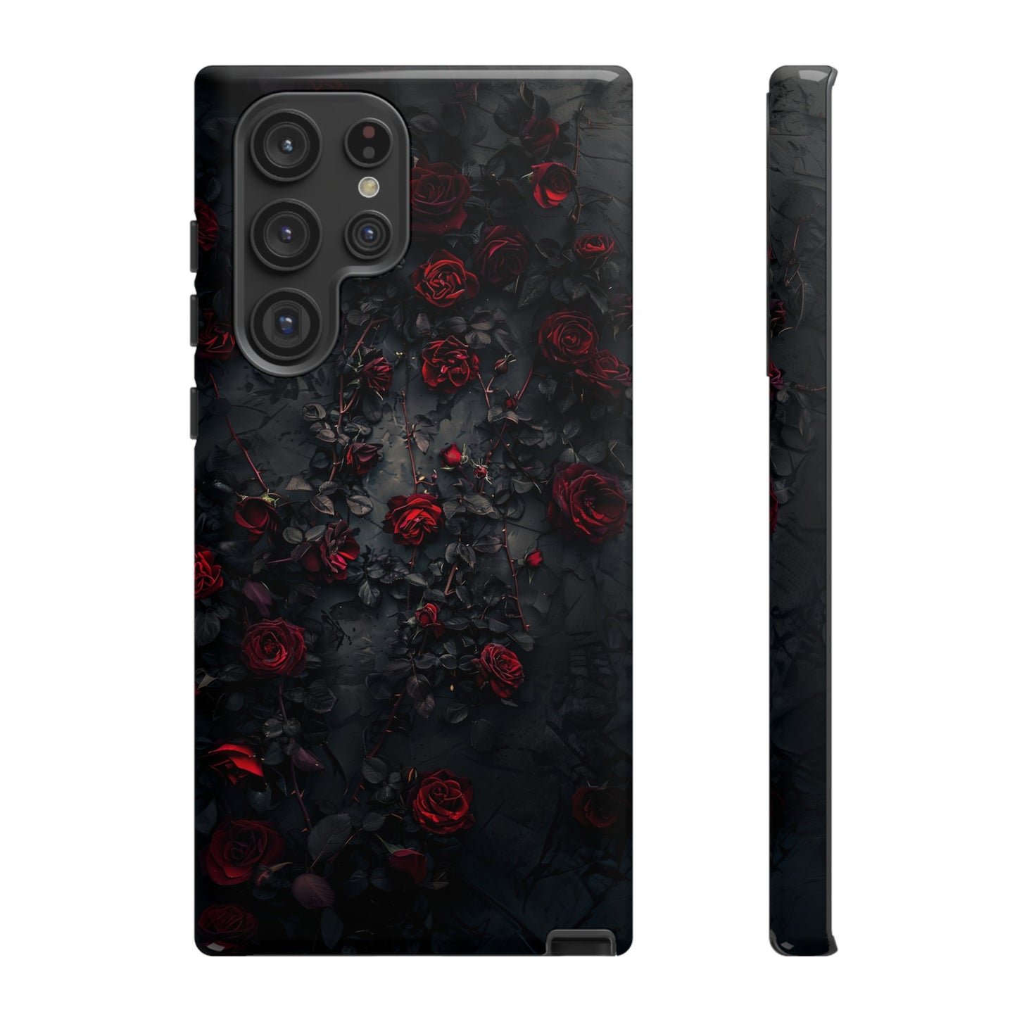 Gothic Roses Tough Phone Case – Elegant Dark Floral Design for iPhone, Samsung Galaxy, and Google Pixel Devices