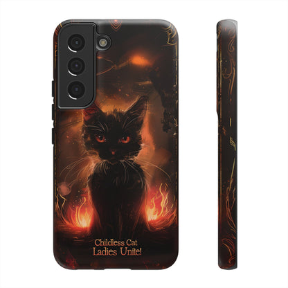 Childless Cat Ladies Unite Phone Case - Gothic Black Cat For iPhone, Samsung Galaxy, and Google Pixel Devices