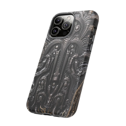 Biomechanical Horror Phone Case – Dark Sci-Fi Design for iPhone, Samsung Galaxy, Google Pixel Devices