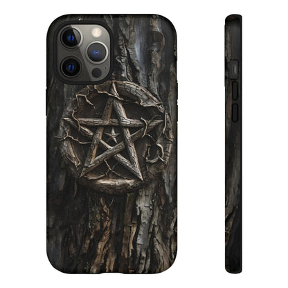 Pentacle Tree Phone Case – Wiccan Nature Magic Design for iPhone, Samsung Galaxy, and Google Pixel Devices