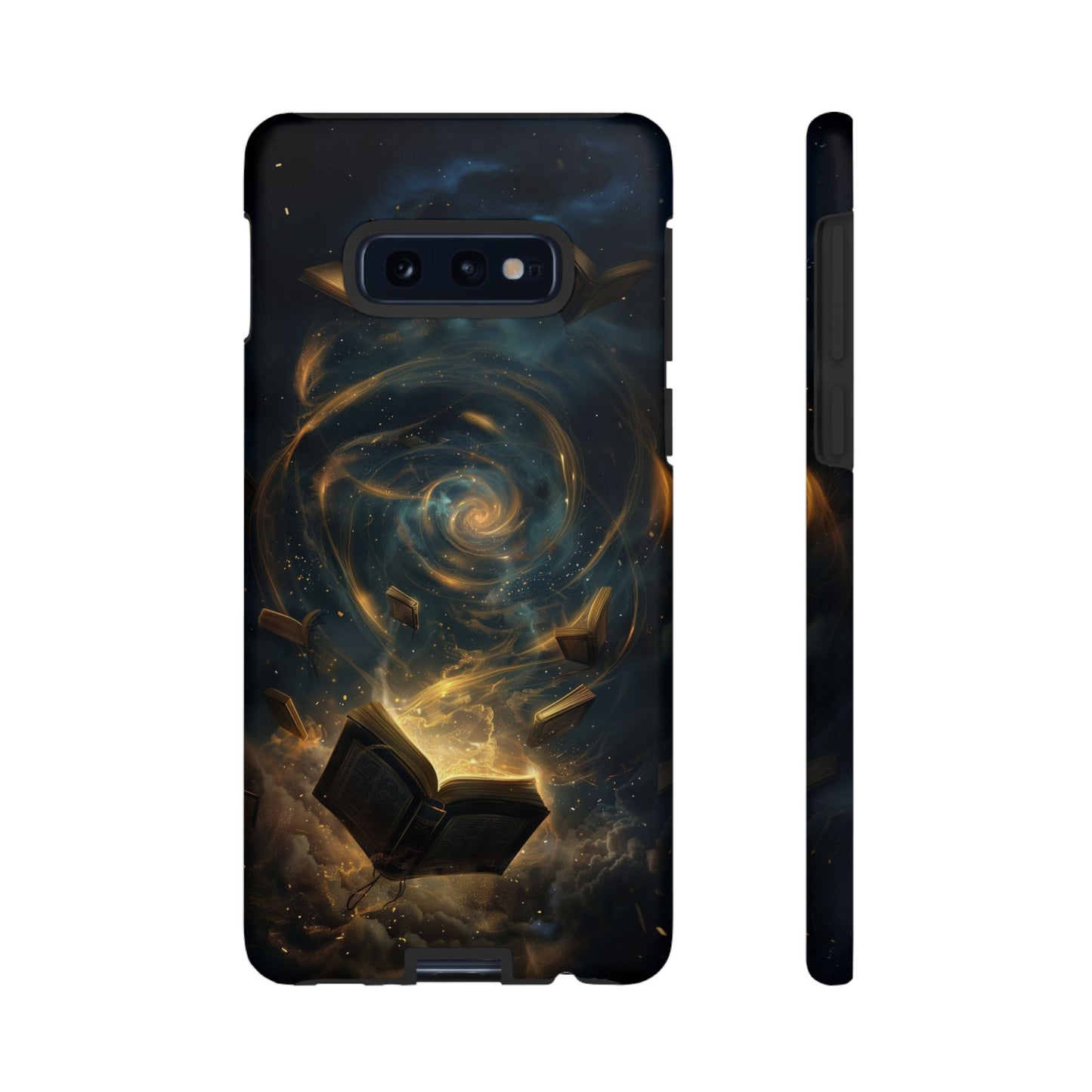 Magical Galaxy Swirling Books Phone Case - Celestial Book Lover's Gift for iPhone, Samsung Galaxy, and Google Pixel Devices