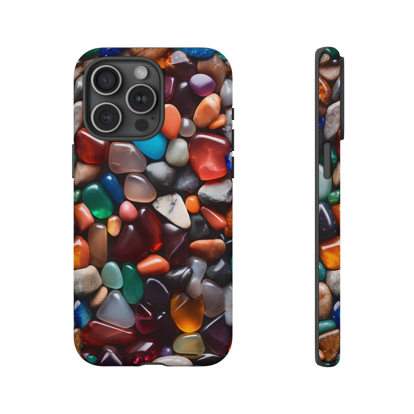 Colorful Stones Phone Case – Vibrant Polished Gemstone Design for iPhone, Samsung Galaxy, and Google Pixel Devices