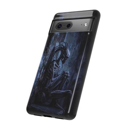 Gothic Alien Skeleton iPhone Case - Sci-Fi Horror Design