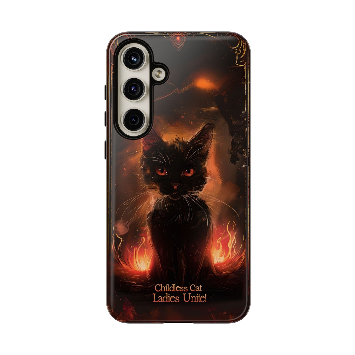 Childless Cat Ladies Unite Phone Case - Gothic Black Cat For iPhone, Samsung Galaxy, and Google Pixel Devices