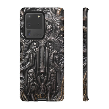 Biomechanical Horror Phone Case – Dark Sci-Fi Design for iPhone, Samsung Galaxy, Google Pixel Devices