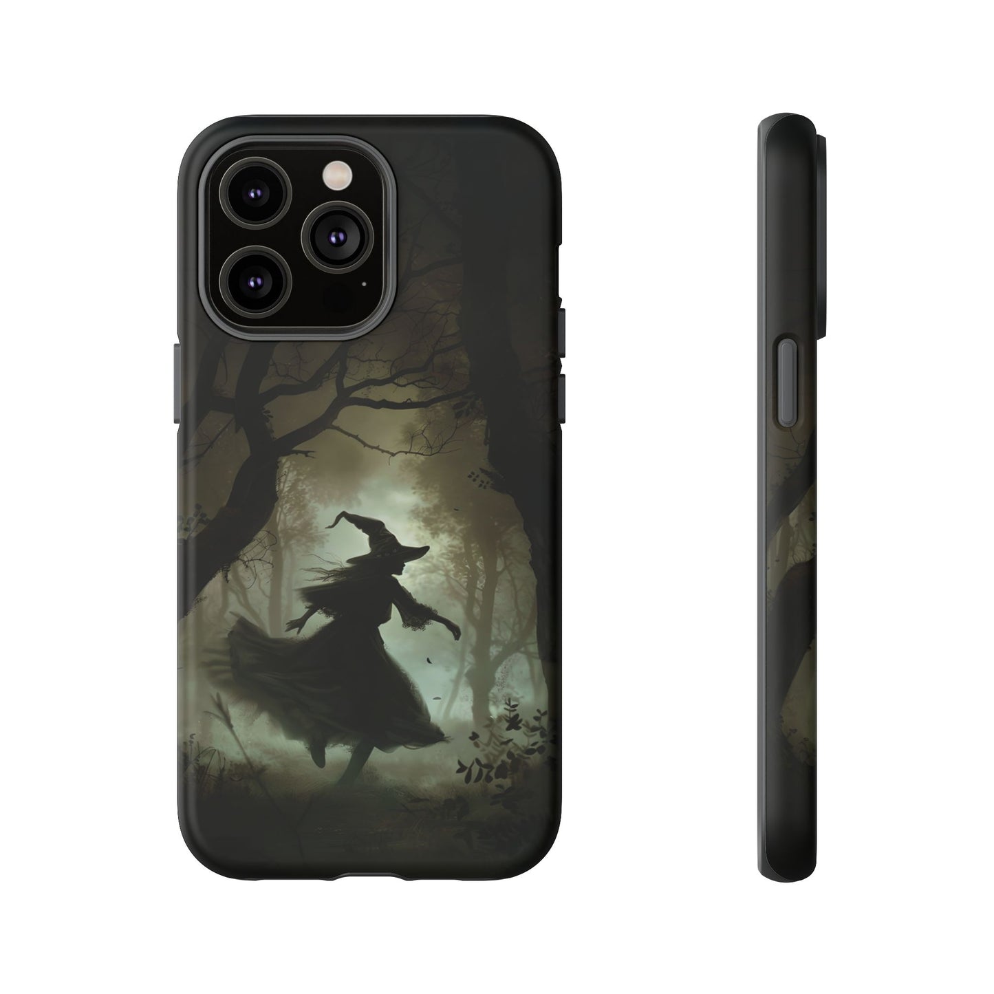 Spooky Witch Silhouette Phone Case - Halloween Dark Art Design for iPhone, Samsung Galaxy, and Google Pixel Devices