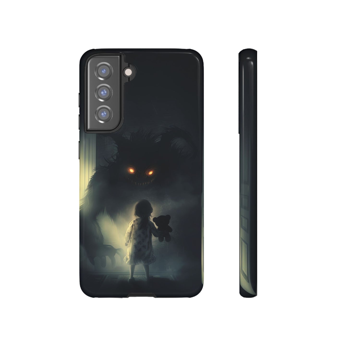 A Child Facing A Terrifying Monster Phone Case - for iPhone, Samsung Galaxy, and Google Pixel Devices