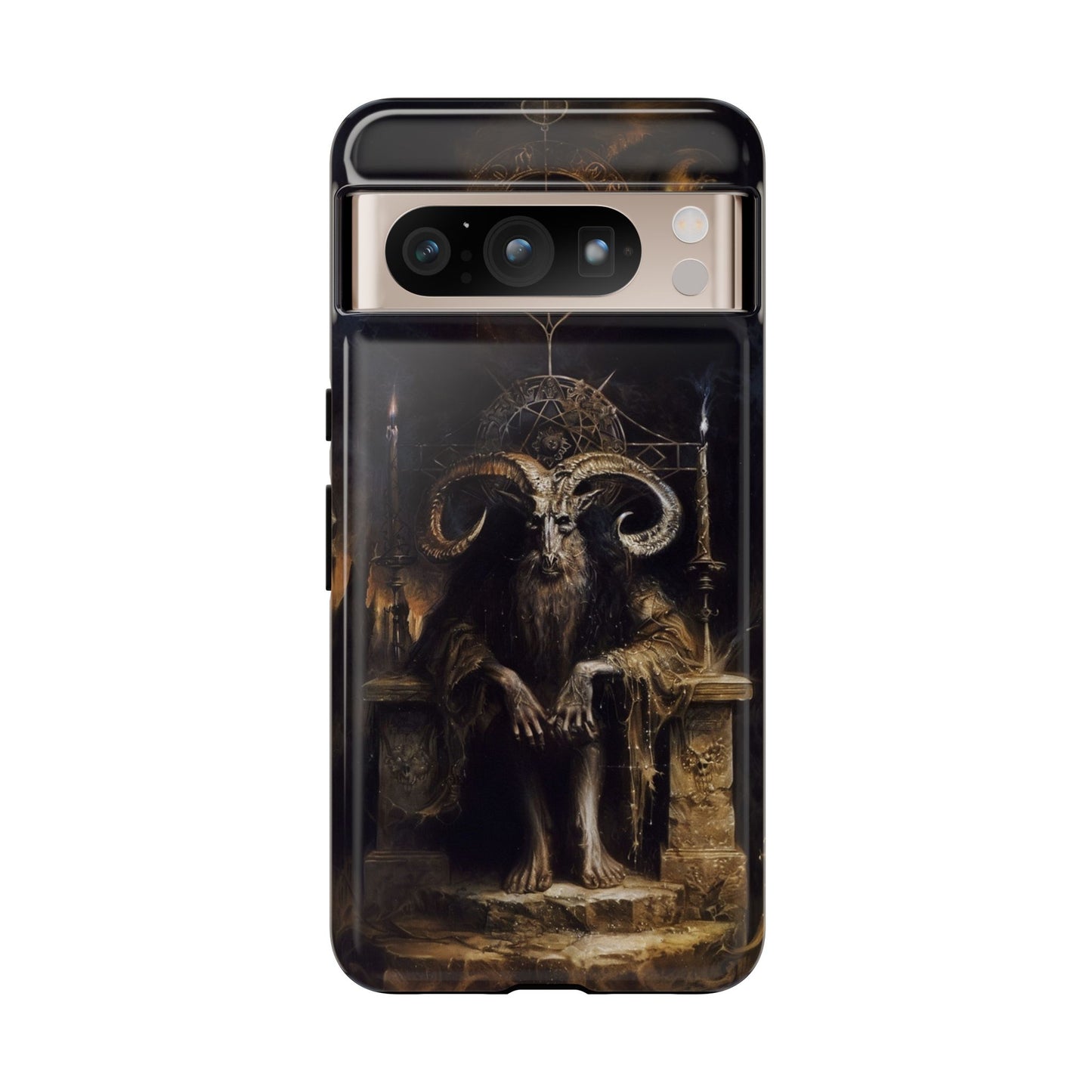 Dark Gothic Goat Demon Phone Case - Occult Horned Beast Art Design