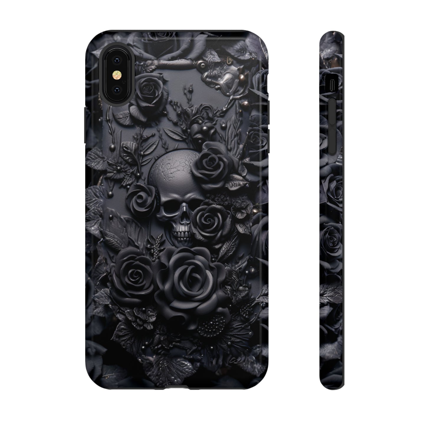 Gothic Black Roses Tough Phone Case – Elegant Dark Floral Design for iPhone, Samsung Galaxy, and Google Pixel Devices