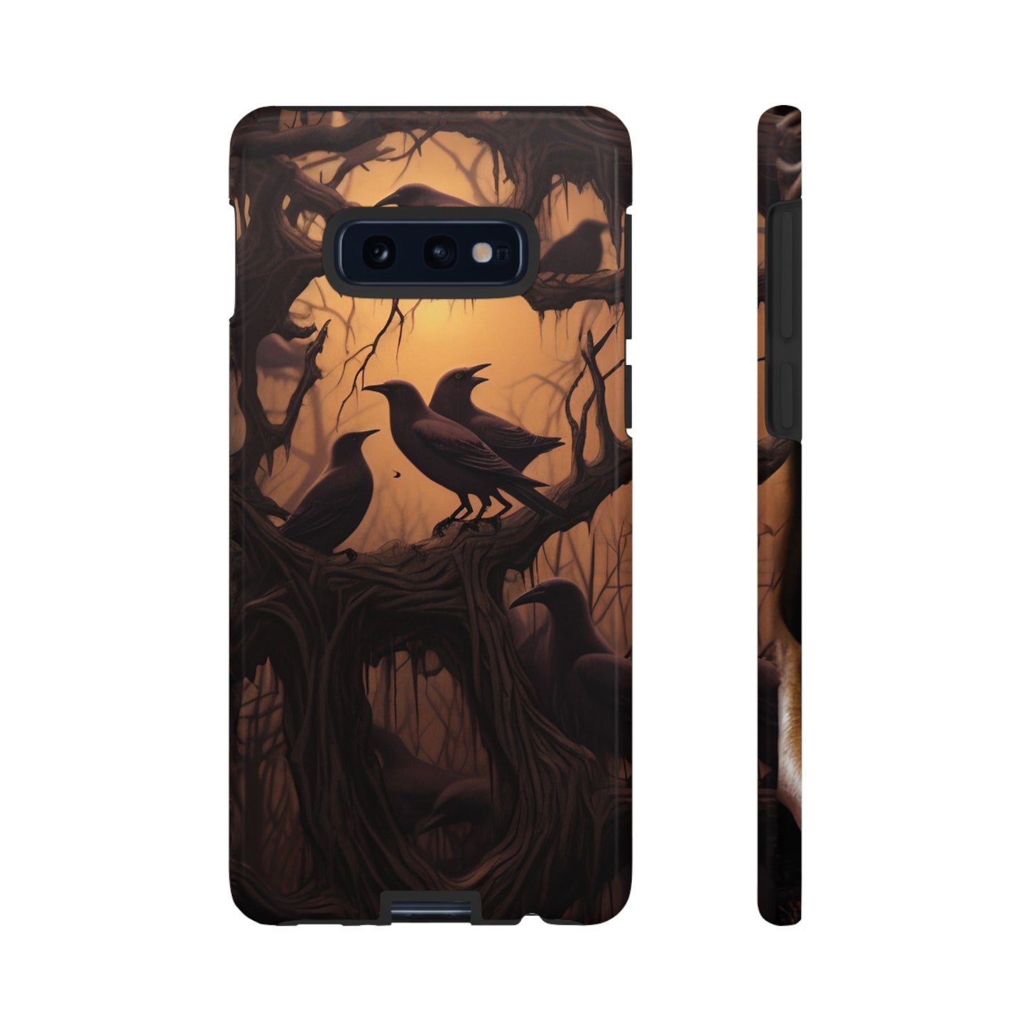 Ravens at Dusk Phone Case – Gothic Halloween Design with Edgar Allan Poe Inspired Crows for iPhone, Samsung Galaxy, and Google Pixel Devices