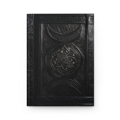 Black Triple Moon Goddess Hardcover Notebook – Mystical Journal for Witchcraft and Occult Magic