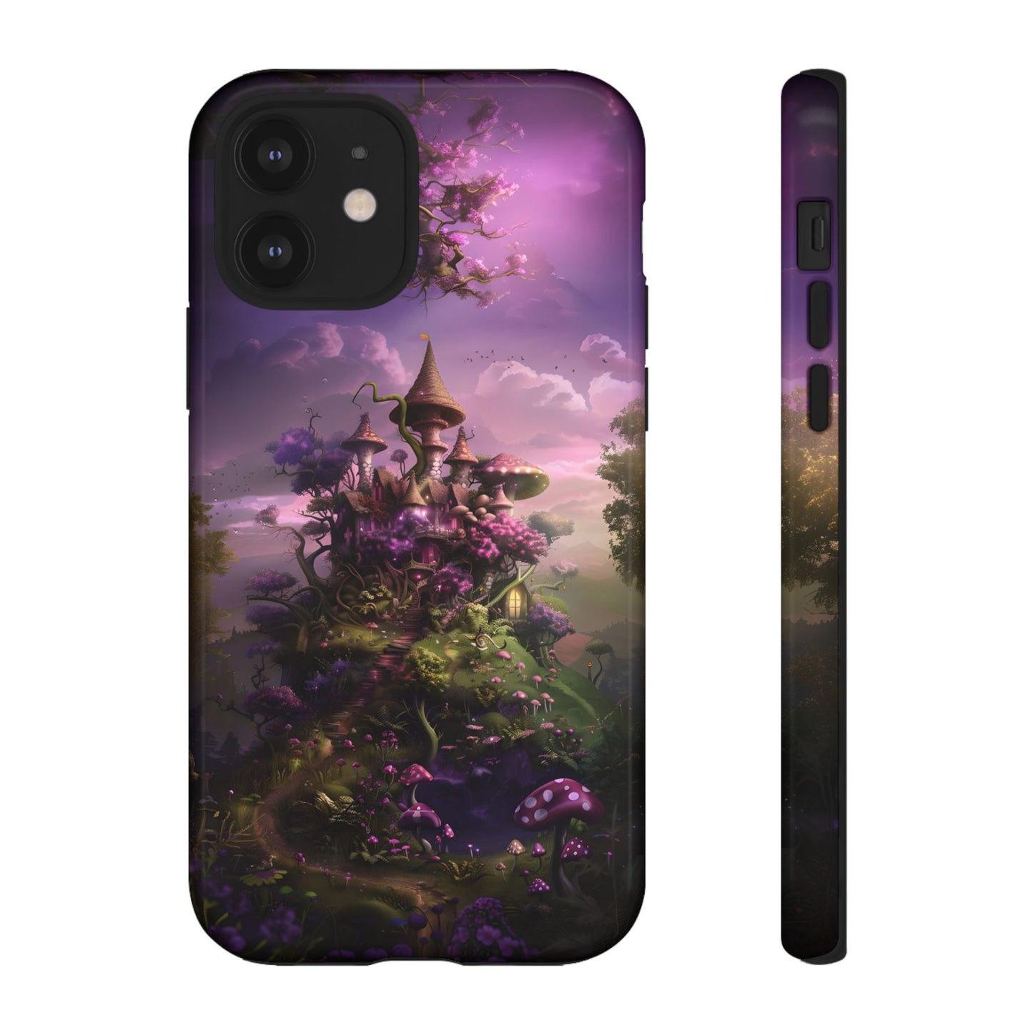 Enchanted Fairy Castle Phone Case - Magical Purple Fantasy Art for iPhone, Samsung Galaxy and Google Pixel Devices