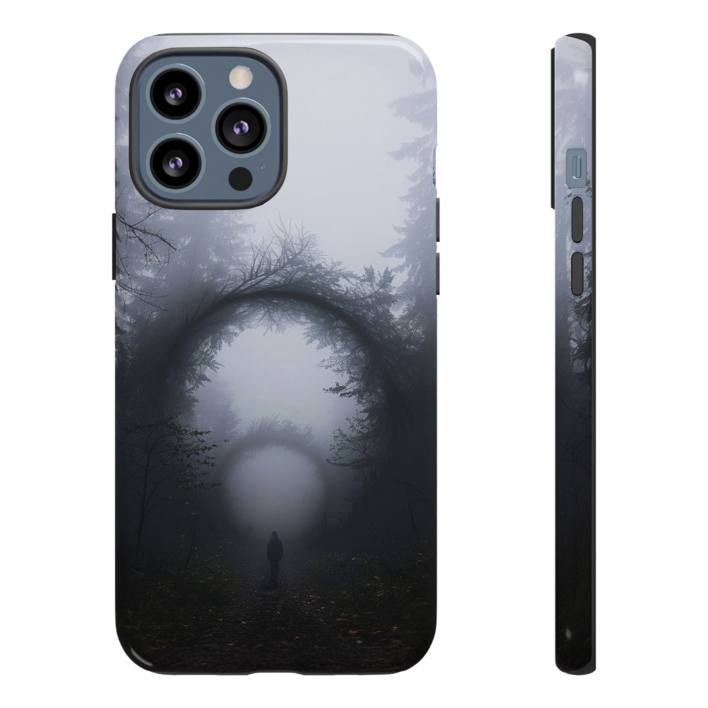 Mystical Forest Portal Phone Case - Atmospheric Foggy Path with Enchanted Tunnel For iPhone, Samsung Galaxy, and Google Pixel Devices.