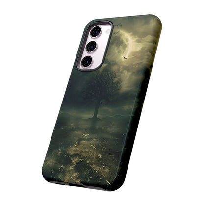 The Tree of Desolation Phone Case – Dark Fantasy Gothic Art with Full Moon for iPhone, Samsung Galaxy, and Google Pixel Devices