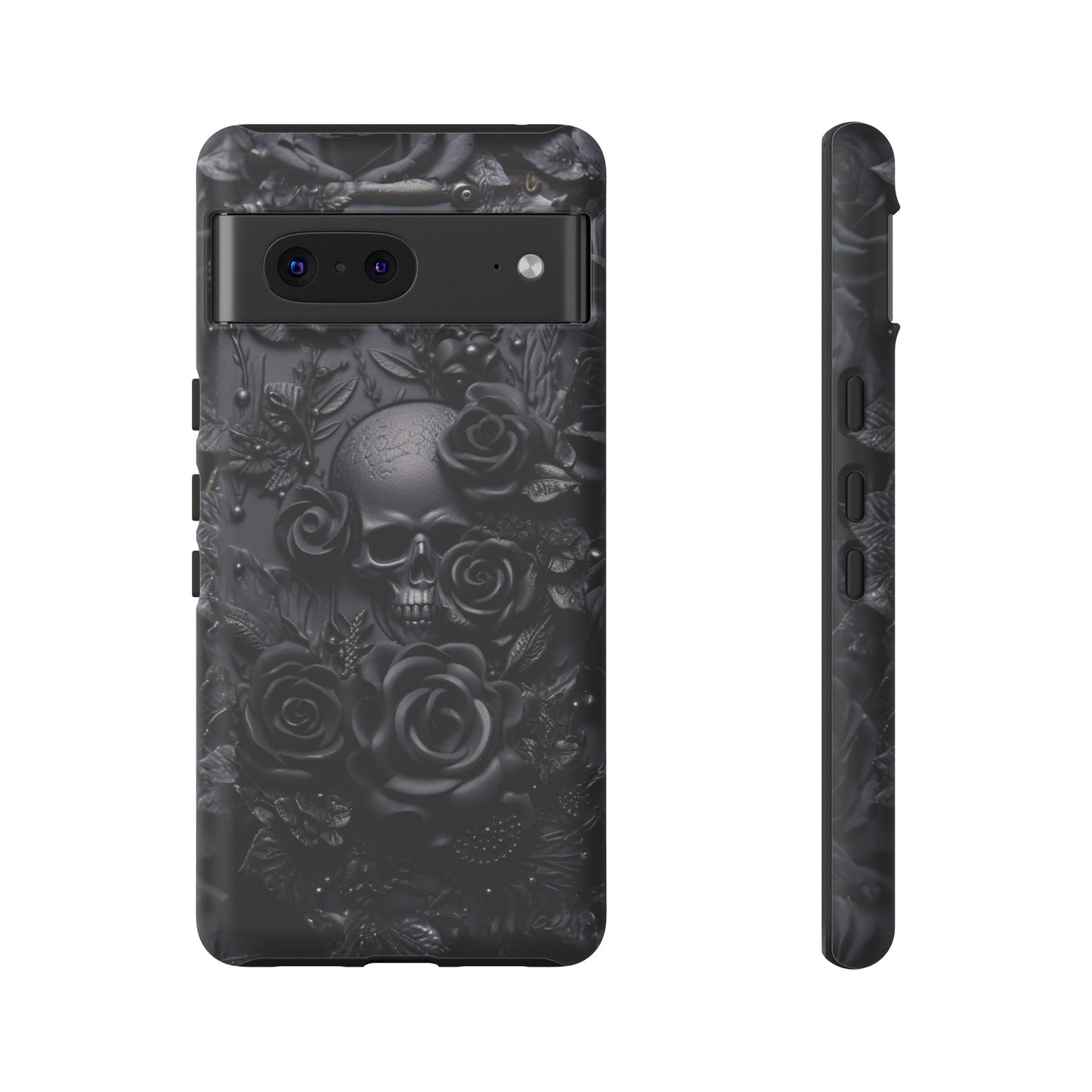 Gothic Black Roses Tough Phone Case – Elegant Dark Floral Design for iPhone, Samsung Galaxy, and Google Pixel Devices