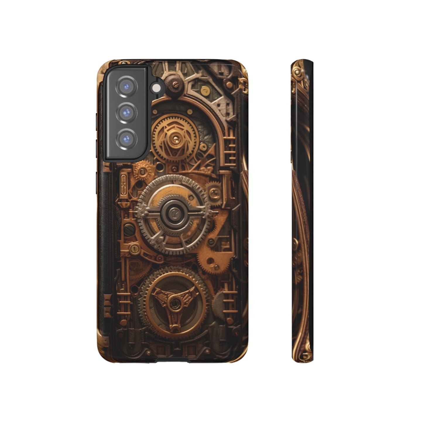 Gearworks Tough Phone Case – Steampunk Clockwork Design for iPhone, Samsung Galaxy, and Google Pixel Devices