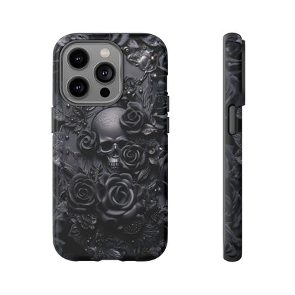 Gothic Black Roses Tough Phone Case – Elegant Dark Floral Design for iPhone, Samsung Galaxy, and Google Pixel Devices