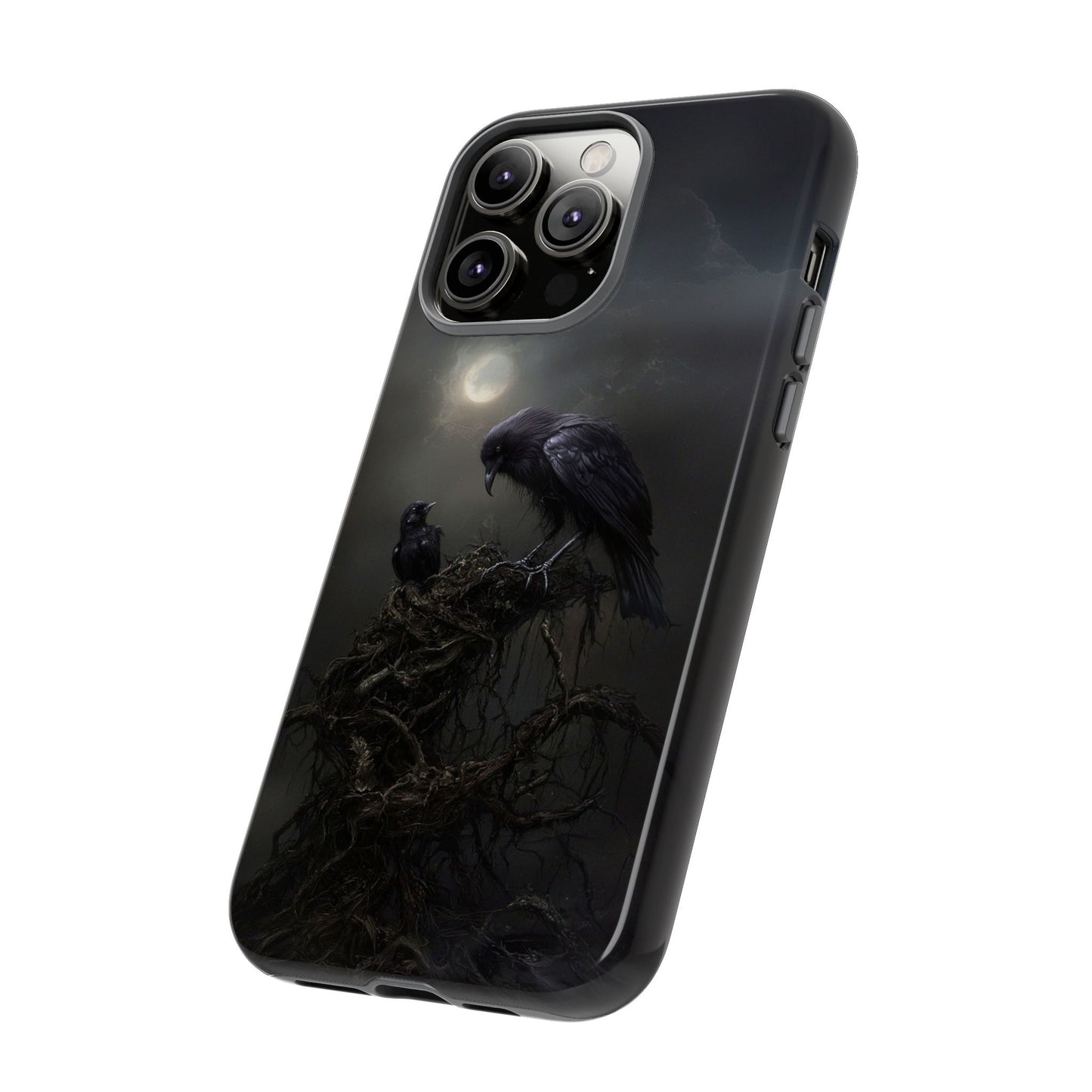 Gothic Raven Phone Case - Dark Crow Art for iPhone, Samsung Galaxy, and Google Pixel Devices