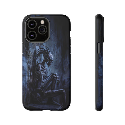 Gothic Alien Skeleton iPhone Case - Sci-Fi Horror Design